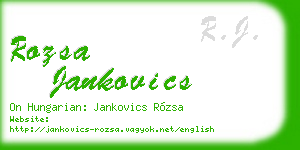 rozsa jankovics business card